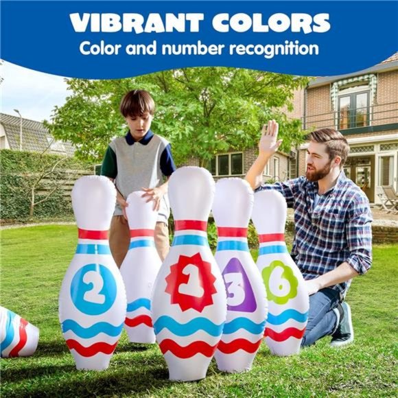 Giant Inflatable Bowling Set for Kids and Adults, Christmas Birthday Party Games - Picture 2 of 7